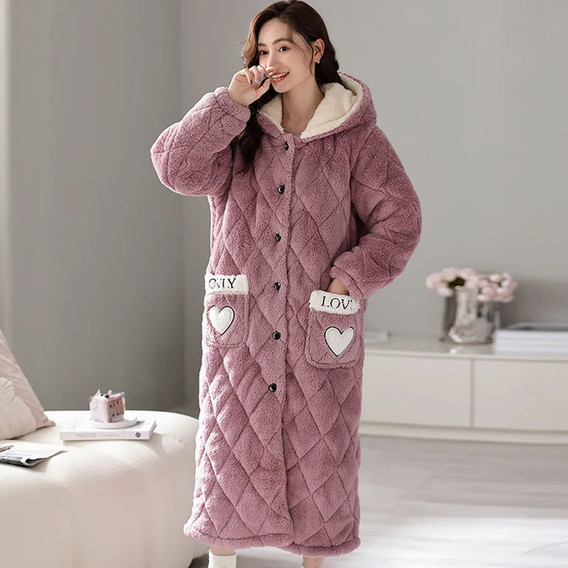 Robe de chambre femme molleton ROSE