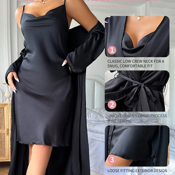 Robe de chambre femme noire