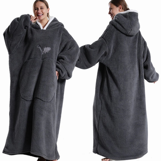 Robe de chambre femme polaire grande taille noire
