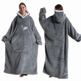 Robe de chambre femme polaire grande taille  gris