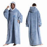 Robe de chambre femme polaire grande taille bleu