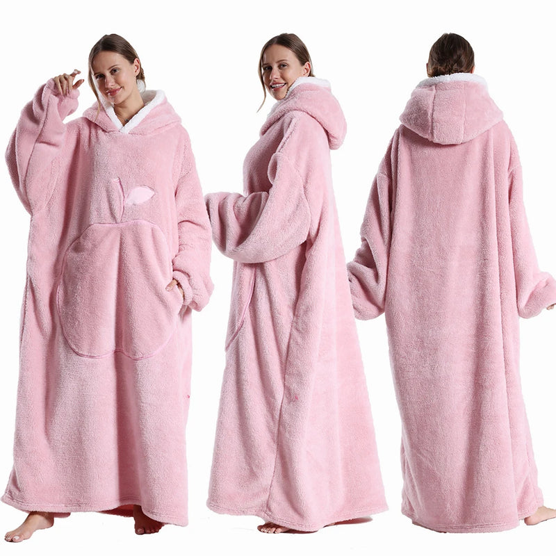 Robe de chambre femme polaire grande taille rose