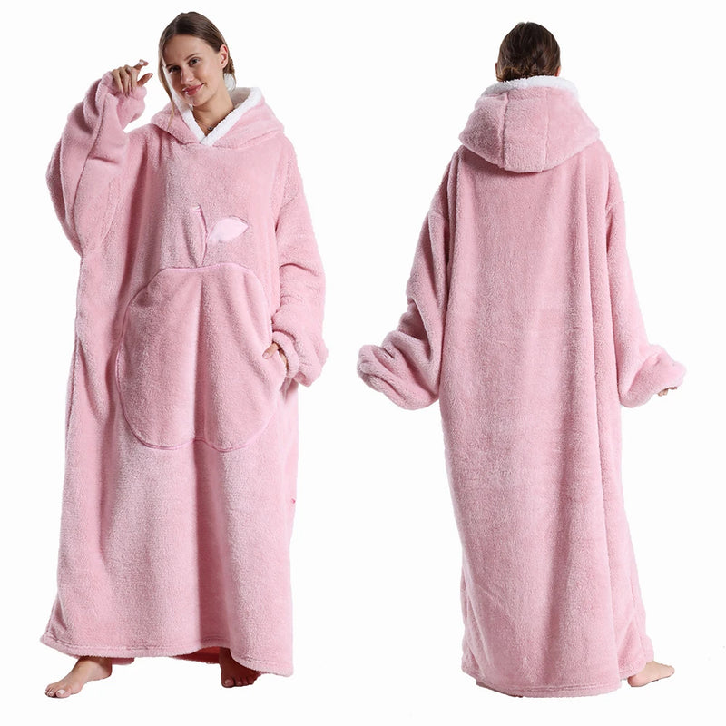 Robe de chambre femme polaire grande taille rose
