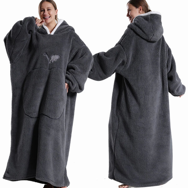 Robe de chambre femme polaire grande taille noire

