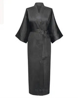 Robe de chambre femme satin polaire noir