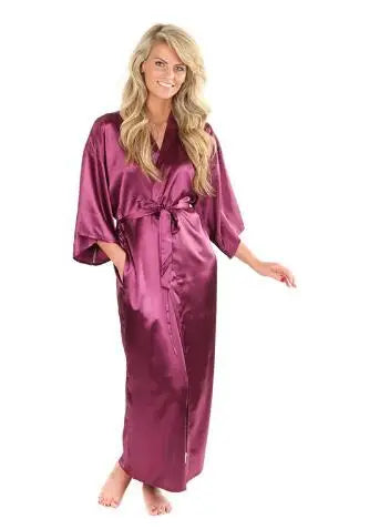 Robe de chambre femme satin polaire vin rouge