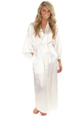 Robe de chambre femme satin polaire blanche