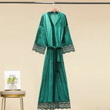  Robe de chambre femme velours luxe vert