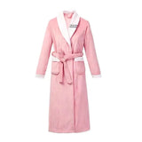 Robe de chambre homme velours rose col blanc