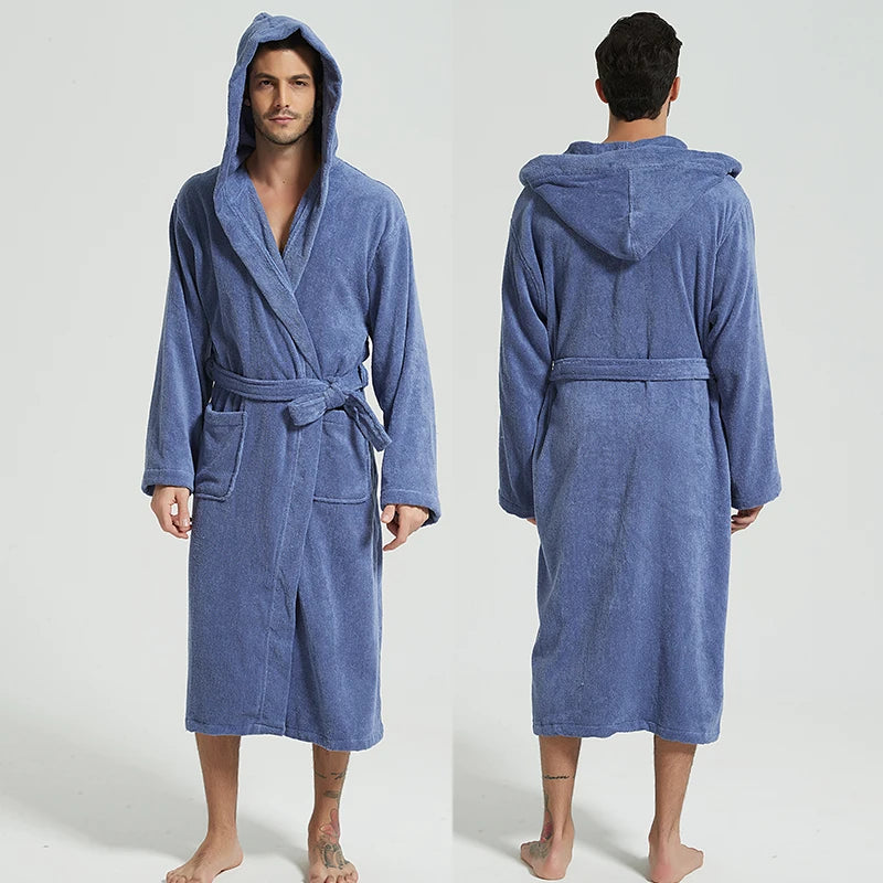 Robe de chambre homme carré bleu