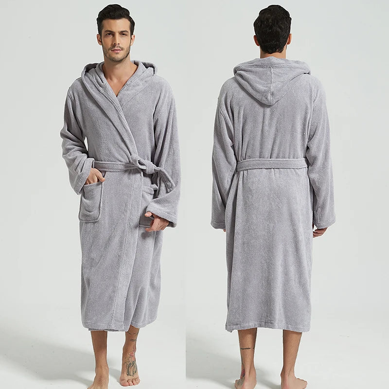 Robe de chambre homme carré gris