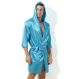 Robe de chambre homme légère bleu clair