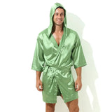 Robe de chambre homme légère vert clair