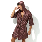 Robe de chambre homme légère marron