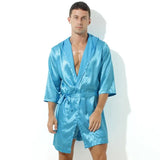 Robe de chambre homme légère bleu ciel