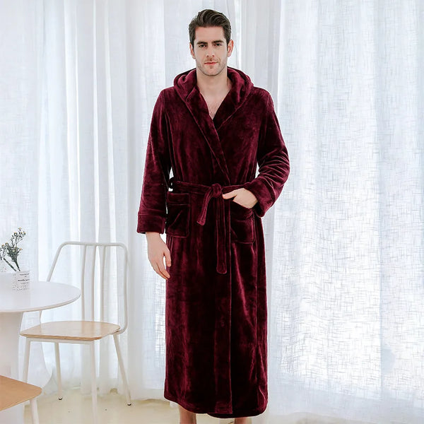 Robe de chambre homme longue rouge
