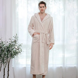 Robe de chambre homme longue rose clair