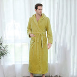 Robe de chambre homme longue vert jaunâtre