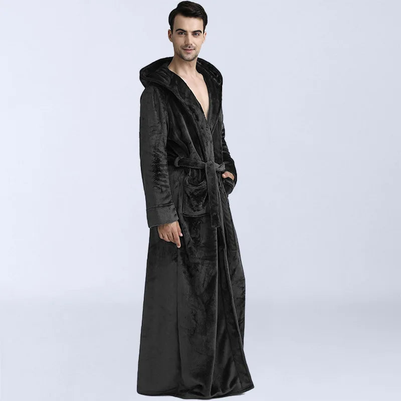 Robe de chambre homme longue noire