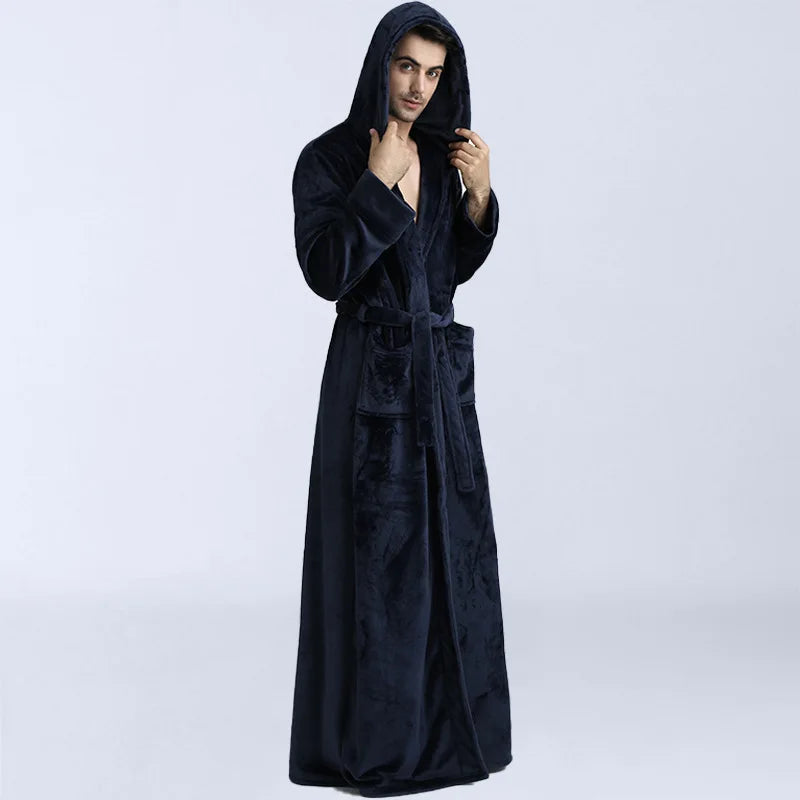 Robe de chambre homme longue bleunuit