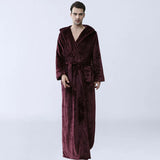Robe de chambre homme longue rouge foncé
