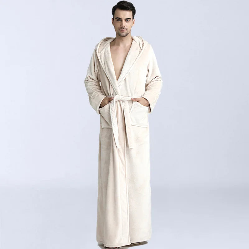 Robe de chambre homme longue beige