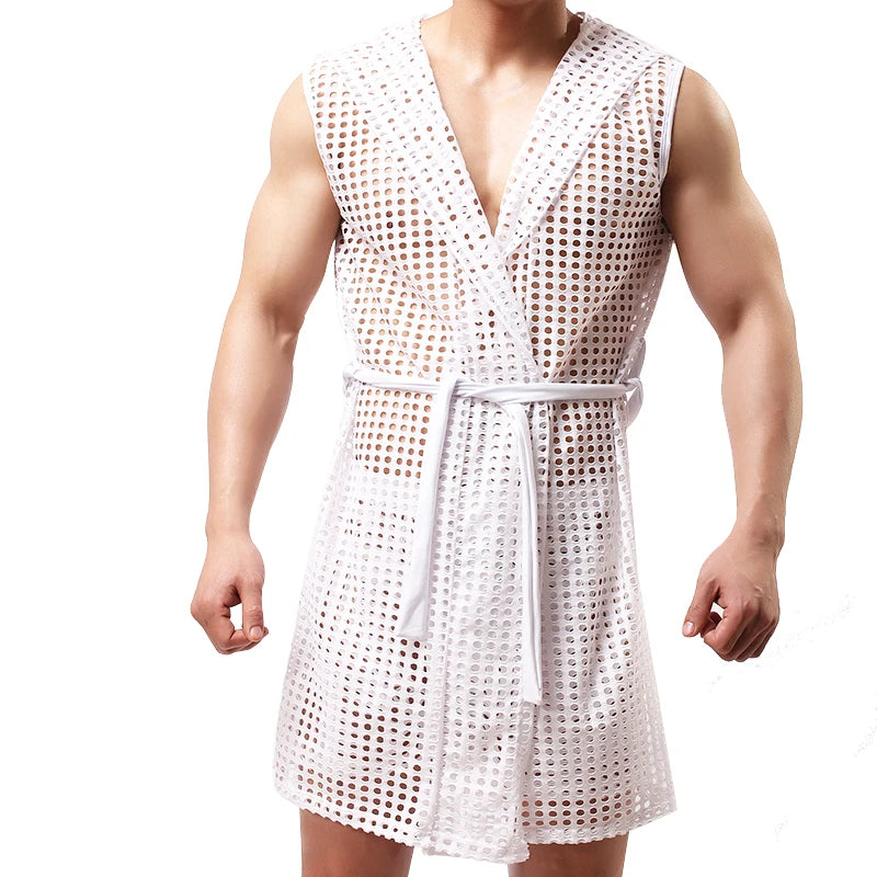 Robe de chambre homme originale rose clair