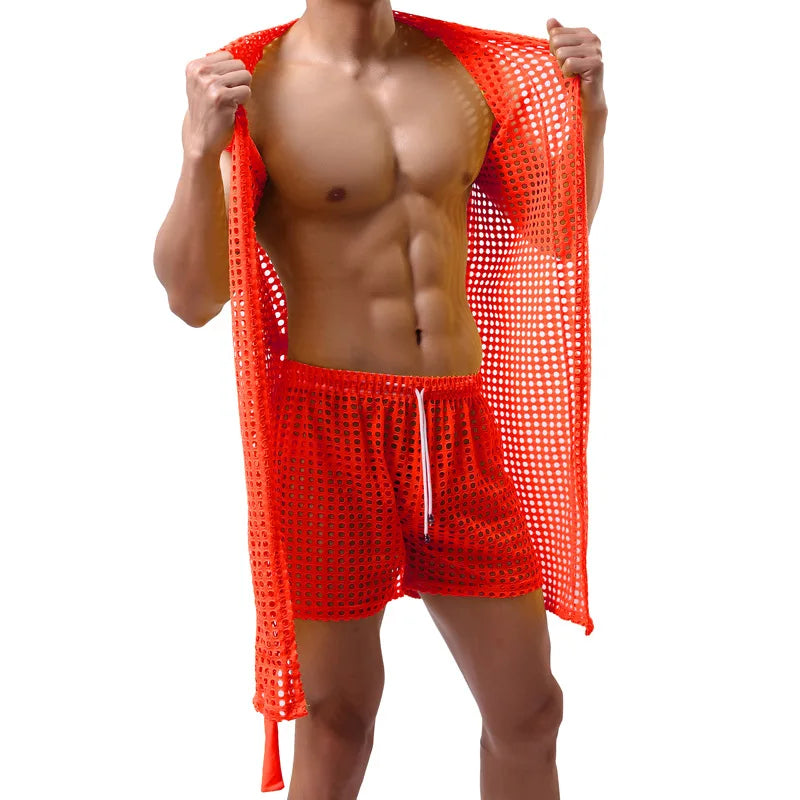 Robe de chambre homme originale rouge vif