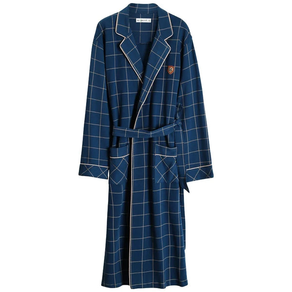 Robe de chambre homme style anglais bleu
