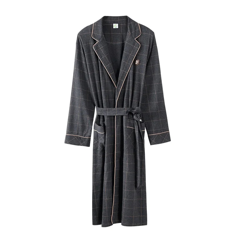 Robe de chambre homme style anglais gris