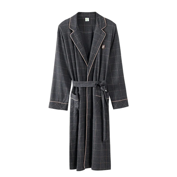 Robe de chambre homme style anglais gris