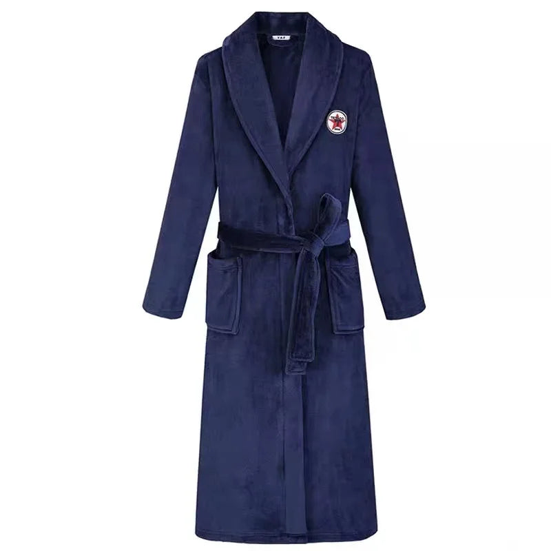 Robe de chambre homme velours marine