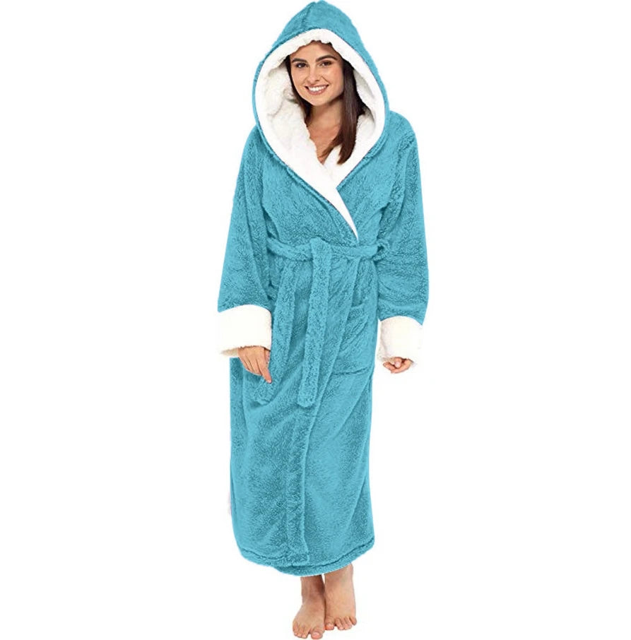 Robe de chambre pilou pilou bleu clair
