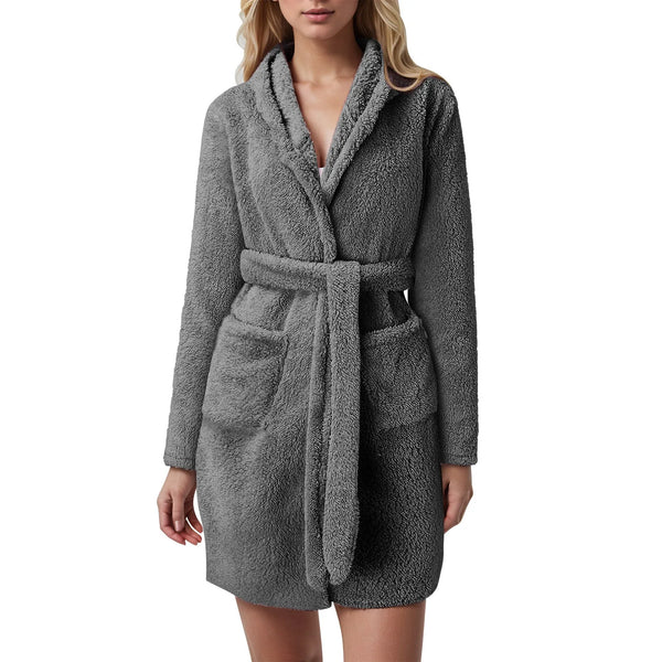 Robe de chambre polaire femme courte
 grise