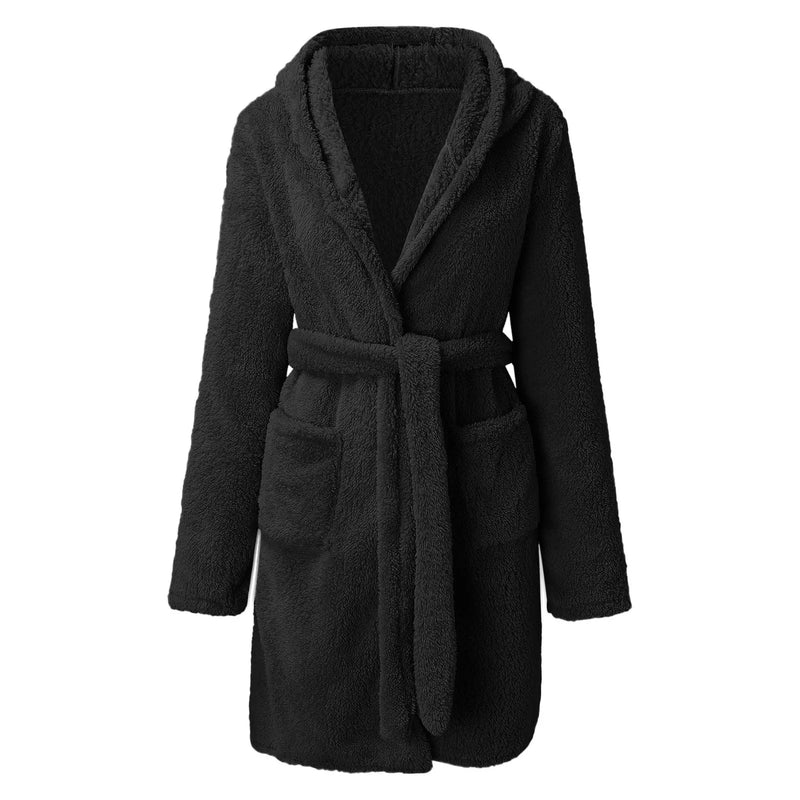 Robe de chambre polaire femme courte
 noire