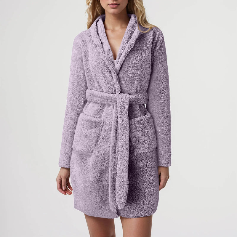 Robe de chambre polaire femme courte
 violette
