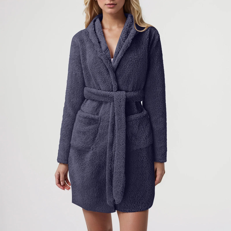 Robe de chambre polaire femme courte
bleu menthe