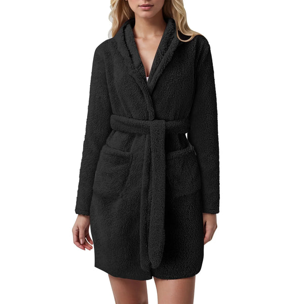 Robe de chambre polaire femme courte
 noire
