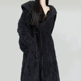 Robe de chambre polaire noire femme
