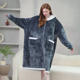 Robe de chambre polaire zippée femme bleu marine