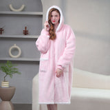Robe de chambre polaire zippée femme rose