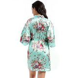 Robe de chambre été femme imprimé vert/rouge 