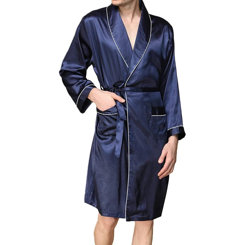 Robe de chambre été pour homme bleu marine