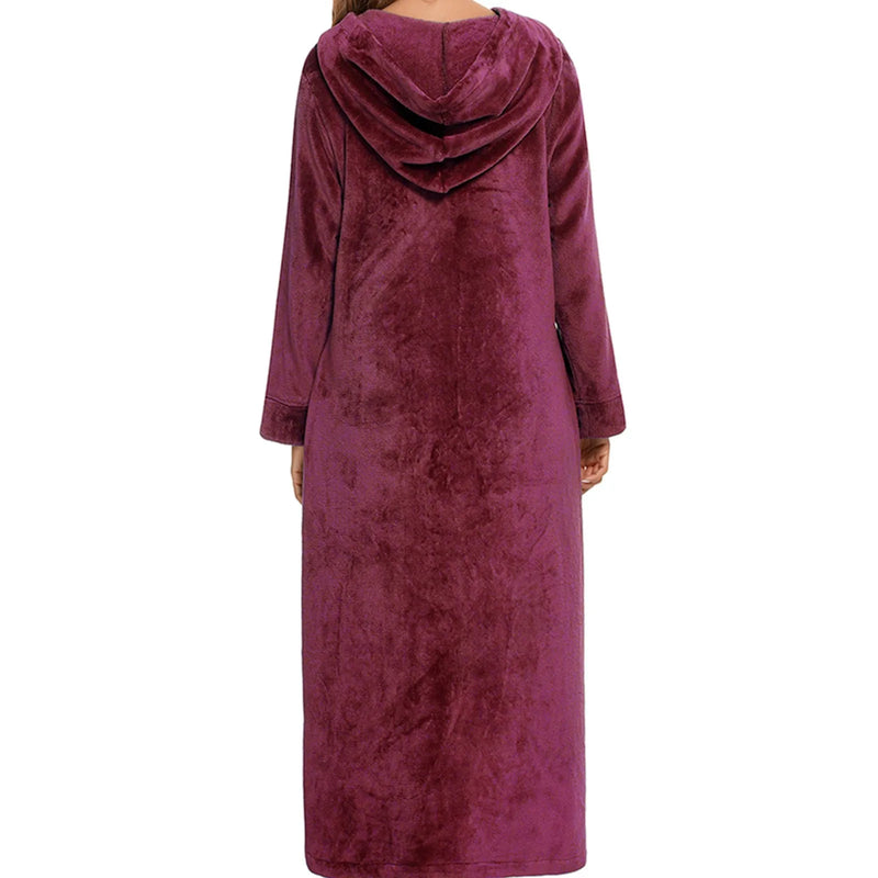 Robe de chambre zippée femme rouge