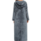 Robe de chambre zippée femme grise