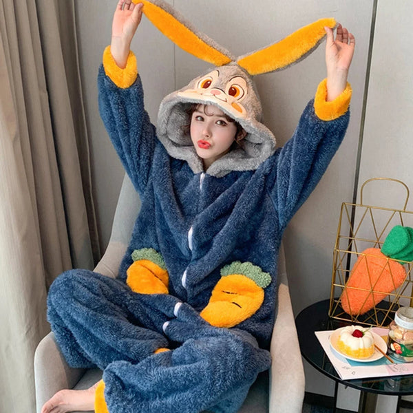 Combinaison pyjama femme lapin