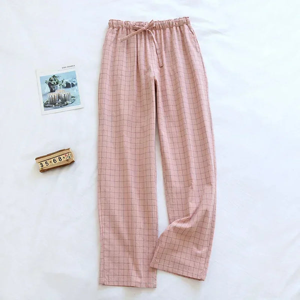 Pantalon de pyjama femme coton rose
