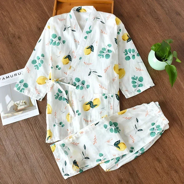 Pyjama deux pieces kimono femme