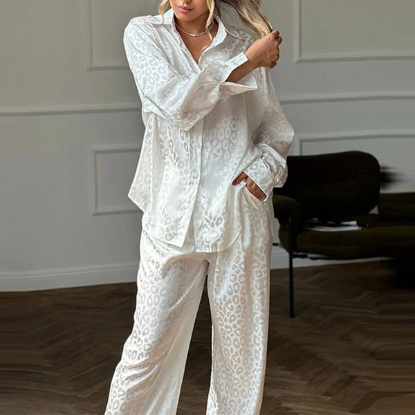 Pyjama satin blanc femme
