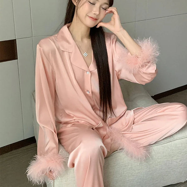 Pyjama satin rose
